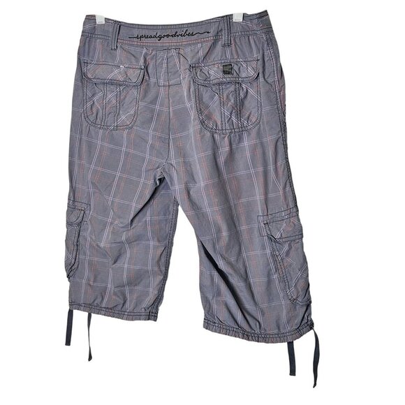 Life Is‎ Good Womens Tall 10/12 Gray Plaid Cargo Capri Pants - Picture 2 of 10